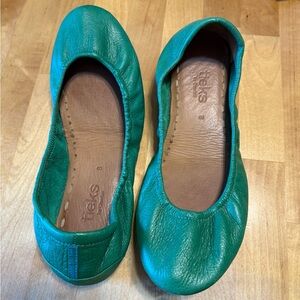 Clover Green Leather Ballet Flats. Tieks.